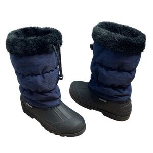 Weather Spirits Daphne 2 Winter Boots Navy Blue Clack Faux Fur Fleece Rubber 8